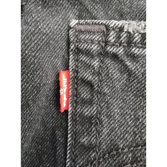 Levis Premium 501 Jean Sz 25 High Rise Embellished Fray Button Fly Big E Gray - Picture 13 of 13